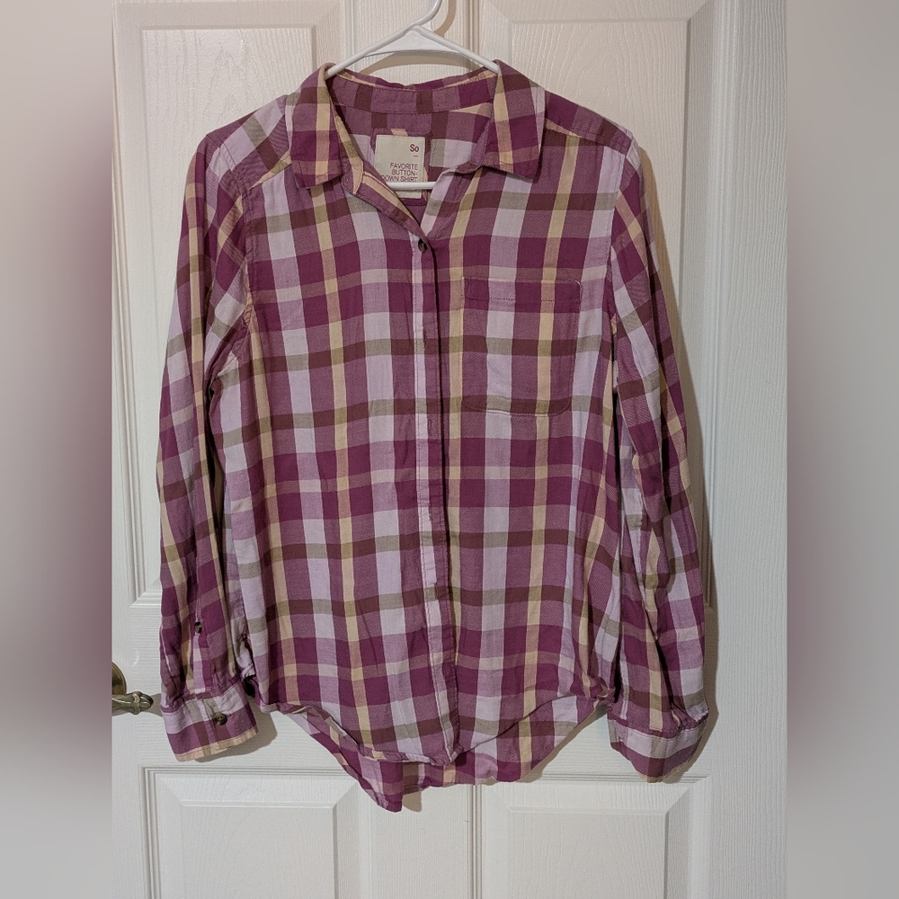 Women's Pinkish Plaid Shirt